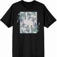 thumbnail image 3 of Fuschia Flowers Adult Black Crew Neck Short Sleee Tee-XXL, 3 of 4