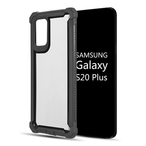 Samsung Galaxy S20 PLUS (6.7") Phone Case Clear Transparent Full Body Heavy Duty Protection Frame Bumper Two Tone Tough Hybrid Shockproof Rugged Rubber TPU Hard [BLACK] Cover for Samsung Galaxy S20 