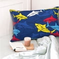 thumbnail image 6 of Kll Cartoon Shark Pillow Covers Envelope Closure,Super Soft And Cozy Fuzzy Fleece Pillow Case Cover 16"X24", 6 of 9