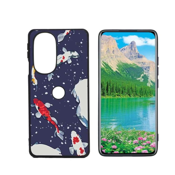 Compatible with Motorola Edge 30 Pro Phone Case, Koi-Fish-30 Case Silicone Protective for Teen Girl Boy Case for Motorola Edge 30 Pro