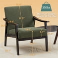 thumbnail image 6 of Holaki Mid Century Modern Arm Chair with Rubber Wood Frame, Accent Chair with Velvet Upholstery for Living Room Bedroom Reading Room, Easy Assembly, Green, 6 of 9