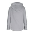 thumbnail image 5 of Stamzod Long Sleeve Shirts for Men Fashion Solid Color V-Neck Hoode Shirts Casual Loose Oversized Button Down Shirt Men Gray XXXXL, 5 of 6
