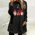 thumbnail image 2 of miqiqism 2024 Christmas Womens Sherpa Pullover Sweater Comfy Oversized Fuzzy Fleece Sweatshirts Trendy Faux Fur Fluffy Outerwear Loungwear Blouses with Pockets,Black,Small, 2 of 4