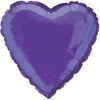 Foil Balloon, Heart, 18 in, Dark Purple, 1ct