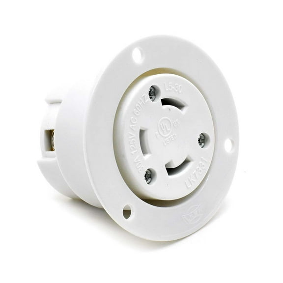 Superior Electric YGF039F Twist Lock Flange Receptacle 3 Wire, 30 Amps, 250V, NEMA L6-30R - YGF039F