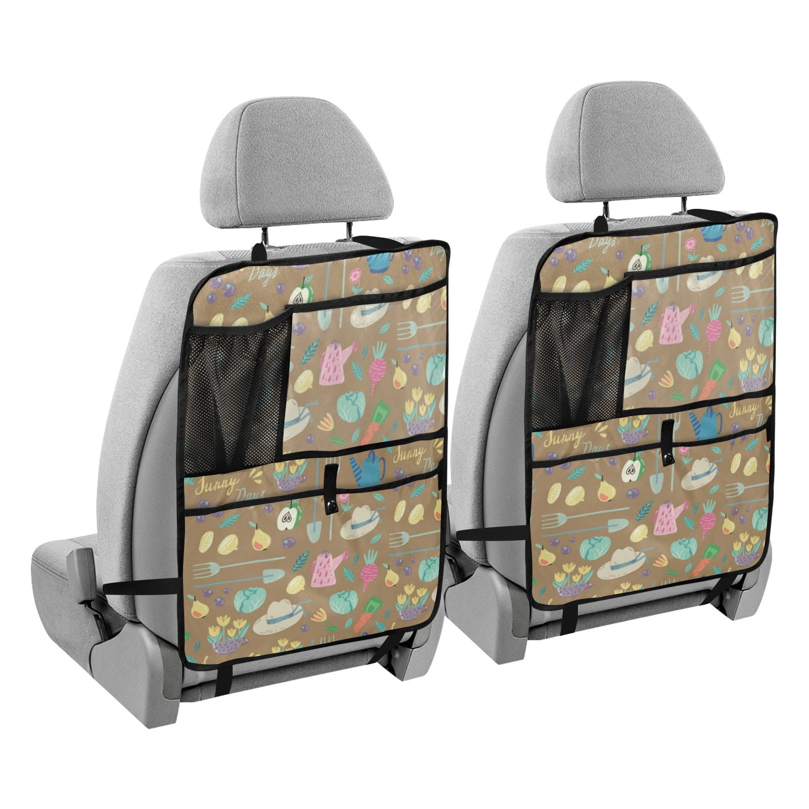 Sunny days garden pattern 178 Pack Backseat Protector Seat Covers for Your Car, SUV, Minivan or Truck Seats - Vehicle Back Seat Safety Accessories - Universal Fit Automotive Interior Protectors