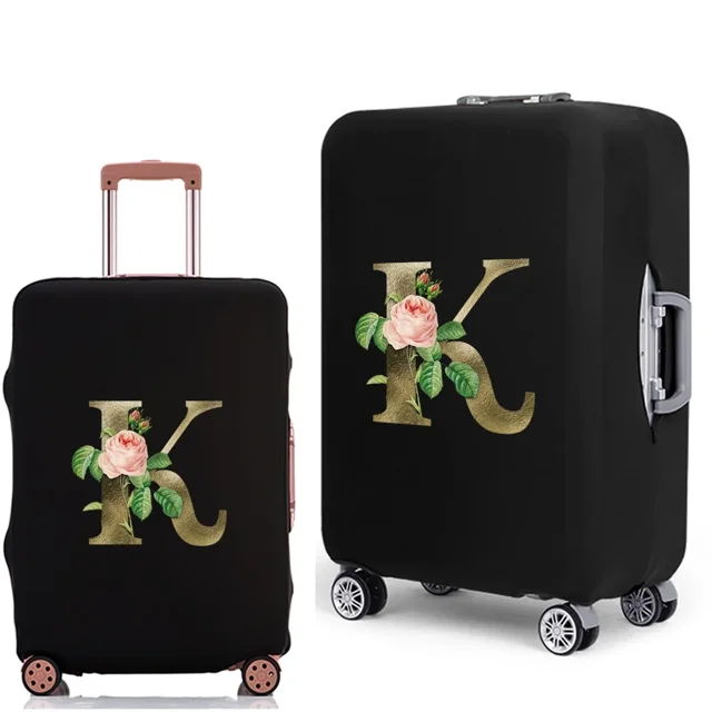 Luggage Cover Protective Suitcase Trolley Case Dust Cover 18 To 28 Inch Golden Flower Series Pattern Elastic Travel Protective 8Golden flower K M