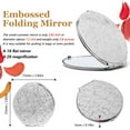 thumbnail image 4 of Vintage Metal Double-Sided 1x2 Handheld Travel Mirror That fits in Your Pocket Purse (Silver), 4 of 7