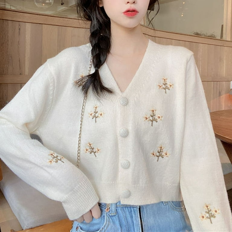 V neck outlet short cardigan