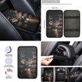 thumbnail image 4 of Renewold Deer American Flag Car Seat Cover Full Set 12 PCS, with Steering Wheel Seat Belt Cover Armrest Pad Coasters Handbrake Gear Shift Knob Set Auto Accessories Decor, 4 of 7