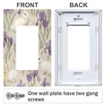 thumbnail image 3 of Yayeee Rocker Switch Wall Plate 3-Gang 6.5"x4.6" Home Decorative Outlet Cover, Purple Floral Rabbit, 3 of 6