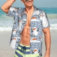 thumbnail image 7 of Fuzoiu Happy Snowmen Snowfall Print Hawaiian Shirt for Men, Summer Beach Casual Short Sleeve Button Down Shirts, Men’s Beach Summer Shirts with Pocket,Small, 7 of 7