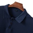 thumbnail image 5 of JTieacloth Button Casual Tee Collared Male's Shirt Button Up Turn Down Lapel Short Sleeve Solid Color Sports Shirt Blue XXL, 5 of 5