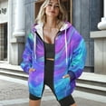 thumbnail image 3 of Renewold Flame Blue Violet Womens Full Zip Oversized Hoodies Long Sleeve Cardigan Fashion Pullover Jackets Loose Fit Sweatshirt Hoodie Graphic Hoodie Trendy Fall Clothing for Leggings, XL, 3 of 7