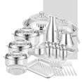 thumbnail image 1 of Pots Casseroles Ensemble, 28 Pièces Batterie de Cuisine Multifonctions en Acier Inoxydable pour la Maison, 1 of 7