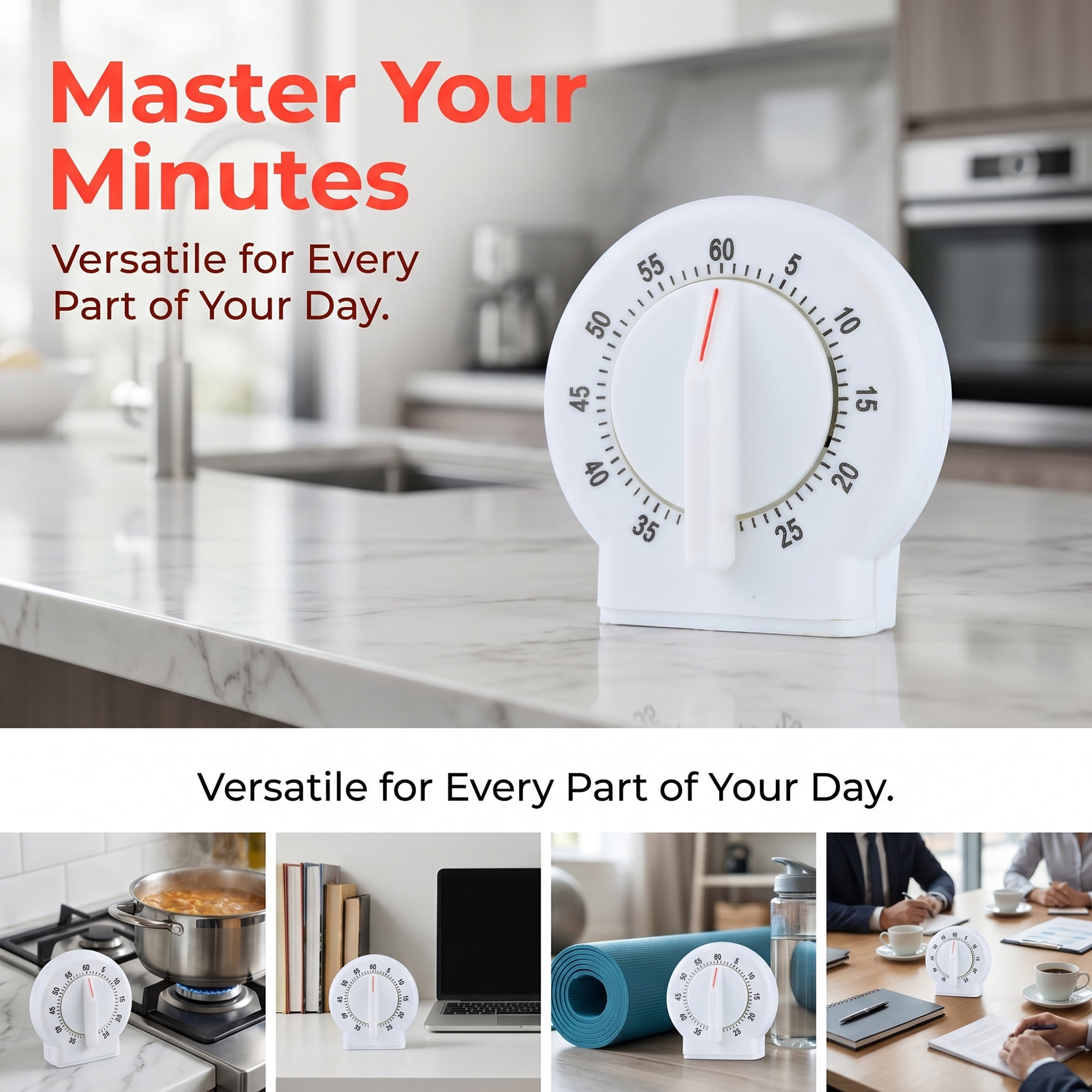 Unique Bargains 60 Minute Kitchen Digital Visual Timer for Cooking White-A