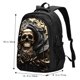 thumbnail image 5 of Balery Gold Rose Skull Mochila con carga USB para hombre y mujer - Mochila impermeable y antirrobo para laptop con puerto USB para viajes, trabajo, 5 of 7