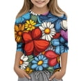 thumbnail image 2 of DeHolifer Children's T-Shirts Cute Printed Crewneck Short Sleeve Casual Summer Trendy Kids Graphic Tee Tops 3-13 Years, 2 of 5