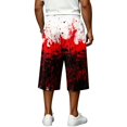 thumbnail image 6 of JoveMarine Men's Loose Fit Cargo Shorts Halloween - Work Shorts with Pockets & Print, Knee-Length Relaxed for Holiday & Daily,Red L, 6 of 6
