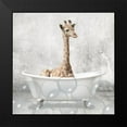 thumbnail image 2 of Kimberly, Allen 12x12 Black Modern Framed Museum Art Print Titled - Baby Giraffe Bath, 2 of 5