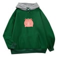 thumbnail image 1 of Sudadera Para Mujer Sudadera Con Capucha de Cuello Redondo Moda Casual Impreso Blusa de Manga Larga Bolsillo Jersey Tops Odeerbi ODB171940, 1 of 6