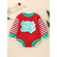 thumbnail image 2 of Gzhioc Baby Girl Boys Romper, Long Sleeve Round Neck Christmas Striped Print Loose Short Romper,3-24 Months, 2 of 9