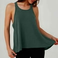 thumbnail image 4 of MIXUE Boho Tops For Women Summer Solid Color Round Neck Sleeveless Sports Yoga Vest Pullover Shirts For Women T Shirts Holiday Wear,Green,L, 4 of 9