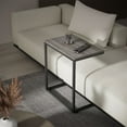 thumbnail image 5 of C Shaped End Table,Side Table TV Tray Table for Sofa,Couch Table,metal frame for Bedroom(Grey), 5 of 7
