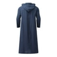 thumbnail image 4 of MSJUHEG Mens Hoodies Hoodies Dolman Round Neckline Long Sleeve Men'S Casual Solid Hooded Muslim Robe Long Sleeve Button Pocket Jubba Thobe Hoodies For Men Hoodies For Guys Navy M, 4 of 7