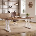 thumbnail image 2 of Tribesigns 70.8-Inch Executive Desk, Large Computer Office Desk Workstation, Modern Simple Style Laptop Desk Study Writing Table Business Furniture for Home Office (Brown/White, 70.8 Inch), 2 of 17