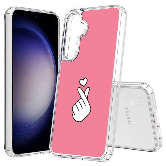 TalkingCase Slim Fit Phone Case Compatible for Samsung Galaxy S25(Not S25  Plus/Ultra), Cute Finger Heart Print, Lightweight,Flexible, USA Print