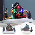 thumbnail image 5 of HCTSHG Christmas Village Houses Decoration Set, Includes Santa Claus, Snowman, Train, and Snow Scene with LED Lights for Christmas Desktop Landscape Ornaments, 5 of 6