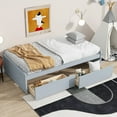 thumbnail image 5 of Bed Frame Twin Size Bed with 2 Drawers, Solid Rubber Wood Bed,Grey,Platform Bed Frame, 5 of 13
