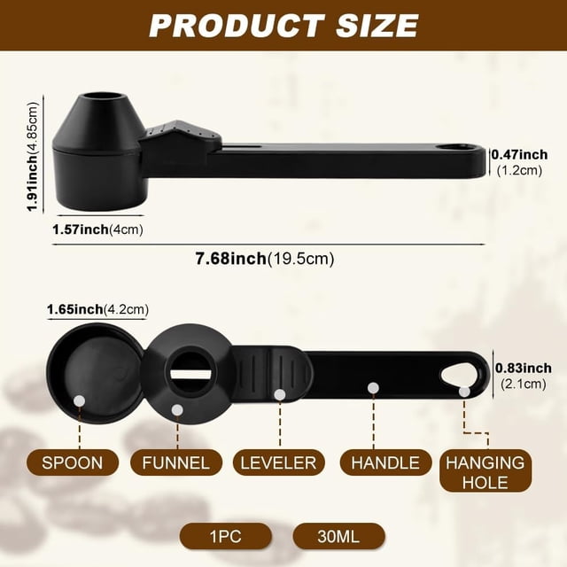 YFGEFTR Coffee Scoop & Funnel, Reusable Refillable Coffee Pods, Scoop with Funnel for Ground Coffee, Protein Powder, Tea