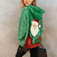 thumbnail image 4 of Womens Christmas Sweatshirts Flannel Fuzzy Hoodie for Women Oversized Fit Pocketed Long Sleeve Soft Sweaters (XL, Xmas-Green #A), 4 of 7