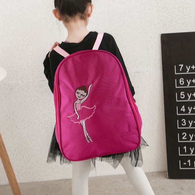 Bolsa de ballet para niños, bolsa de ballet bordada para niñas, mochila de ballet diseñada para precisión