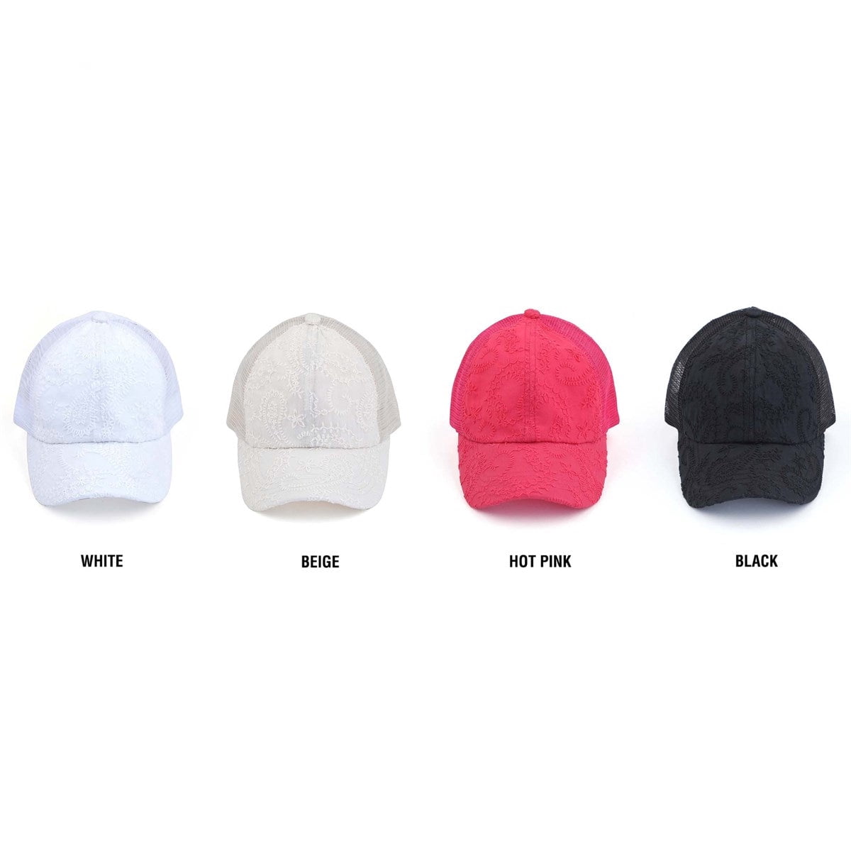 CC Paisley Criss-Cross Elastic Back Women's Ponytail Dad Cap Hat