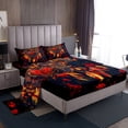 thumbnail image 1 of Draps Attrape-Rêves Cœur, Ensemble de Literie Joyeuse Saint-Valentin pour Enfants Filles Femmes, Ensemble de Draps Romantique Rétro Rose Rouge Dégradé Plume avec Drap Plat, Drap-Housse, 2 Taies d'Oreiller Format Grand 4 Pcs, 1 of 5
