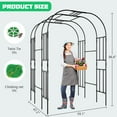 thumbnail image 2 of Zikebtuy Large Tall Garden Arch Trellis for Climbing Plants Outdoor, 87in Tall Metal Garden Arbor Wedding Arches for Lawn, Party, Backyard Decoration, 2 of 7