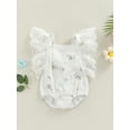 thumbnail image 2 of Cenuakty Baby Girls Summer Casual Romper Toddler Lace Flying Sleeve One-piece Floral Playsuit, 2 of 8