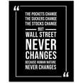 thumbnail image 2 of Stock Market Art Wall Street Never Changes Wall Street Trading Quote Money Motivation Wall Art Unframed, 2 of 11