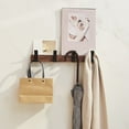 thumbnail image 2 of SLUOHZXI Rectangular Wall-Mounted Farmhouse Coat Rack, 1 Hook, Light Walnut, 2 of 9