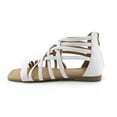 thumbnail image 5 of Glaze Women's Roman Gladiator Muliti Straped Back Zip Design Flat Heel Sandals, 5 of 5