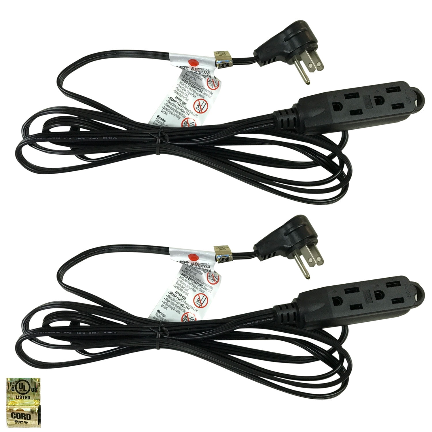 Royal Designs, Inc. Flat Plug Extension Cord for Indoor & Outdoor, 12