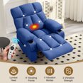 thumbnail image 4 of JMYMRY Soft Fabric Massage Heating Swivel Recliner Chair with USB Port, 4 Storage Pockets & 2 Cup Holders for Living Room,DarkBlue, 4 of 10