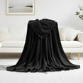 thumbnail image 4 of Littleplum Fleece Blanket Black Throw Blankets for Couch & Bed,Luxury Plush Cozy Fuzzy Blanket 27x39 Inches,Super Soft Warm Lightweight Throw Blanket for Travel Camping,1 PCS,Black, 4 of 8