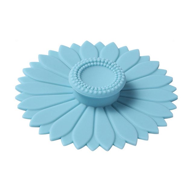 CSChome Couvercle de Tasse en Silicone Couvercle de Tasse en Silicone Tournesol Couvercle de Tasse en Silicone avec Poignée Résistant à la Chaleur Hermétique Rond Universel en Céramique Verre Couvercle de Tasse à Thé