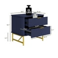 thumbnail image 2 of Boyel Living Bedside Table, Modern Nightstand End Side Table with 2 Drawers for Bedroom Living Room, Blue, 2 of 6