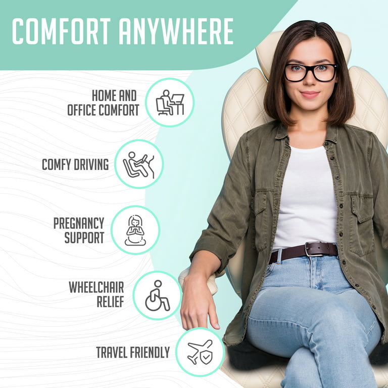 Cushy Tushy Premium Foldable Travel Seat Cushion - for Relief of