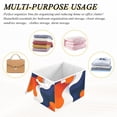 thumbnail image 6 of Yayeee Collapsible Cube Storage Bin with Lid Fabric Closet Decorative Basket with Handles, Blue Abstract Wavy, 6 of 7